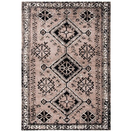 Flowers First 8 x 10 ft. Vintage Hamadan Global Rectangle Power Loomed Rug Brown & Black FL1862451